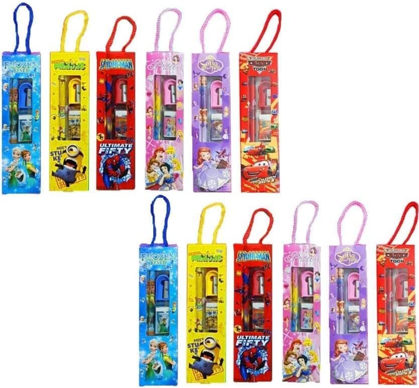 Prezzie Villa Biys and girls mixed Design Stationery Gift Pack in a small bag style for Kids Birthday Return Gifts Theme Party (random design sent) (Box style pack of 12 sets) (B0C72W45QF) Amazon Price History, Amazon Price Tracker