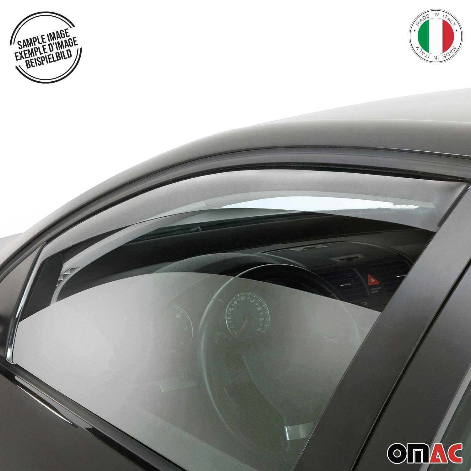 OMAC Deflectores Aire Regenabweiser Compatible con Audi A6 C6 4F Wagon 2004-2011 Dunkel Acrílico 2tlg