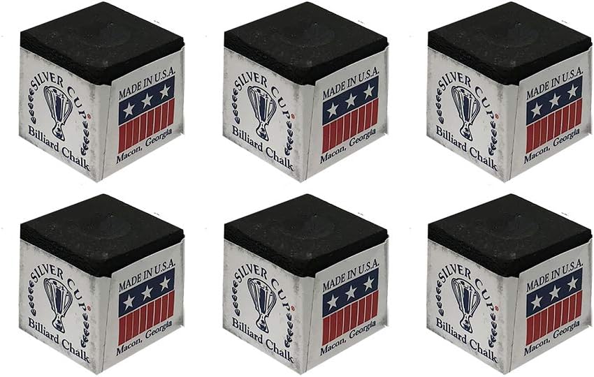 Set of 6 Black Billiard Pool Cue Chalk