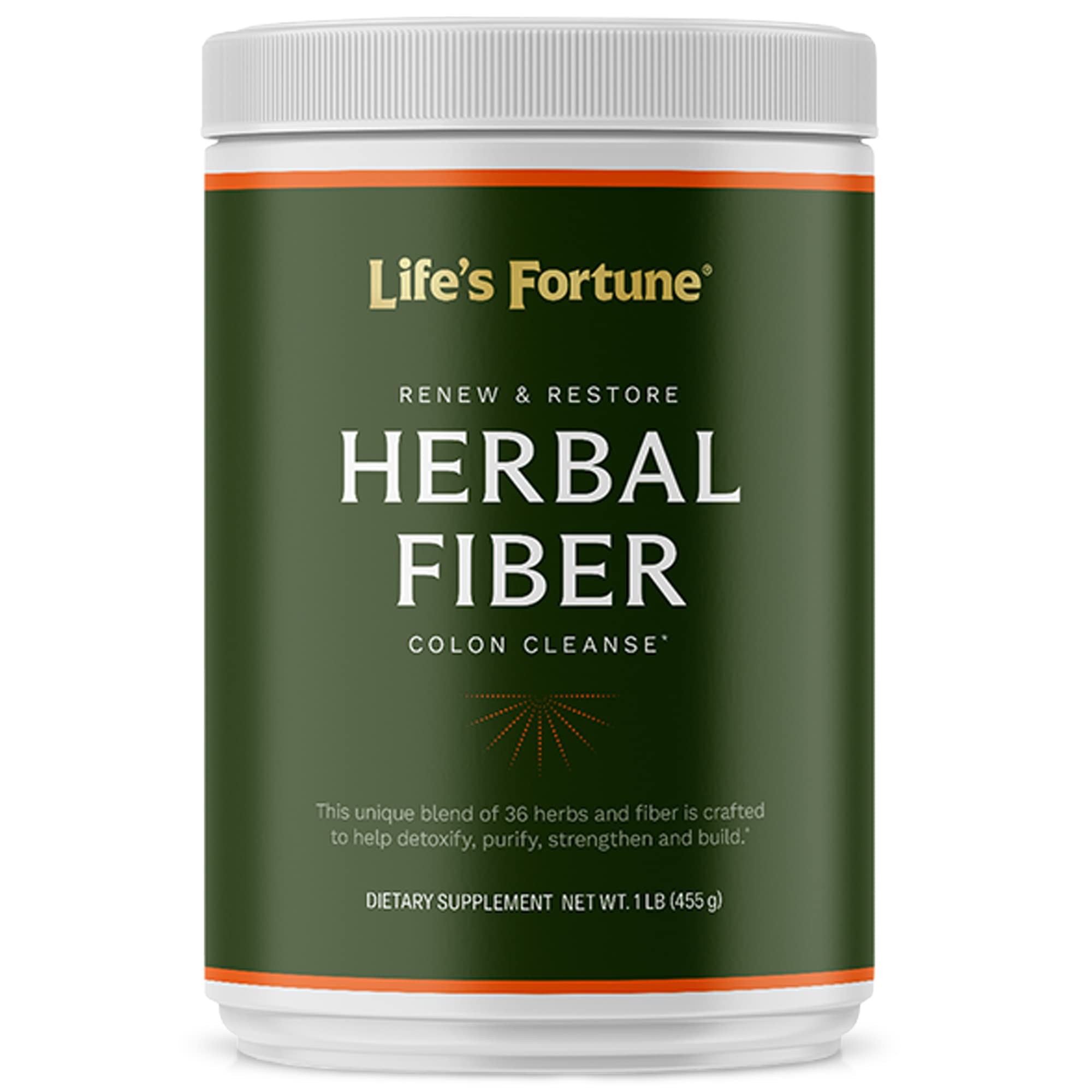 Life's Fortune Organic 100% Natural Herbal Fiber Unflavored Powder Gut Health Drink Supplement with Apple Fiber, Non-GMO, Soy & Gluten-Free, 455g (50 Servings)