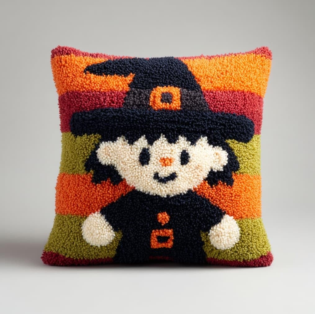 AxiangziK Latch Hook Cushion Kits,Witch Halloween