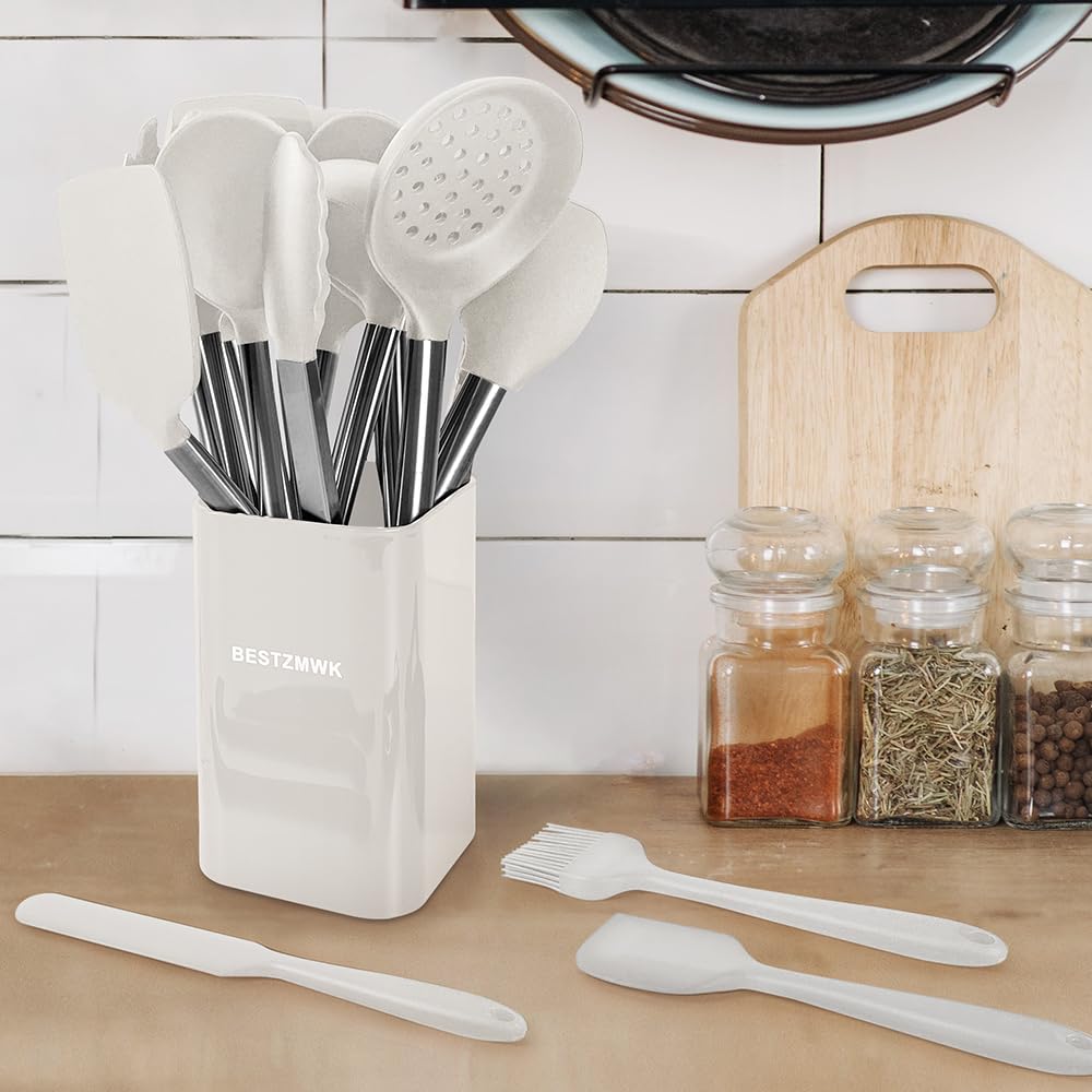 Juego de utensilios de cocina, utensilios de cocina de silicona, 33 utensilios de cocina y cucharas para utensilios de cocina antiadherentes, juego de espátulas de silicona y acero inoxidable, las