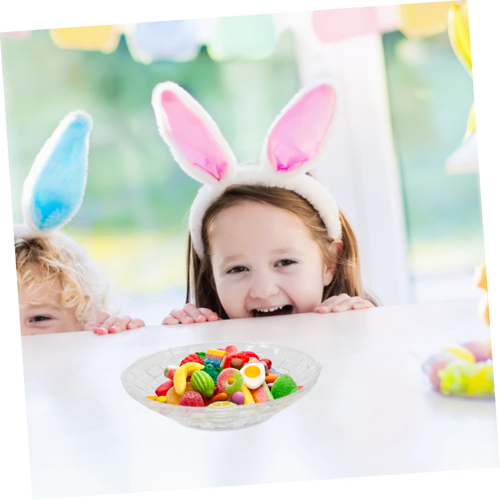 Ciieeo 4stücke Glasteller zum Servieren Runde Glas-platte Transparente Snack-schalen für Gebäck Trockenfrüchte und Vorspeisen als Salat oder Dessertteller