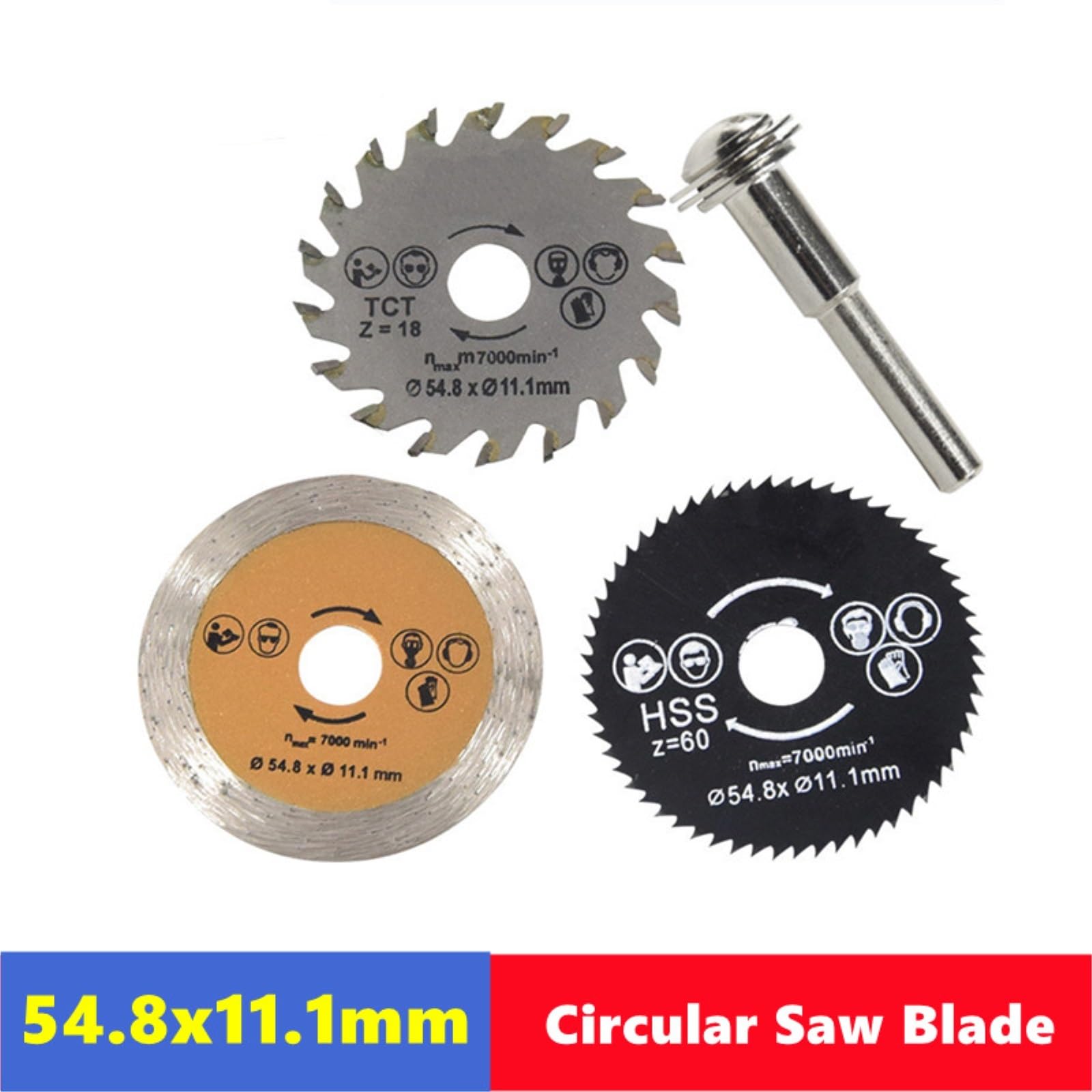 Brzeszczot do cięcia metalu 1PC HSS średnica zewnętrzna 54.8mm Mini piła tarczowa tarcza do cięcia drewna diamentowe brzeszczoty metalowa plastikowa ceramika(Black 30T)