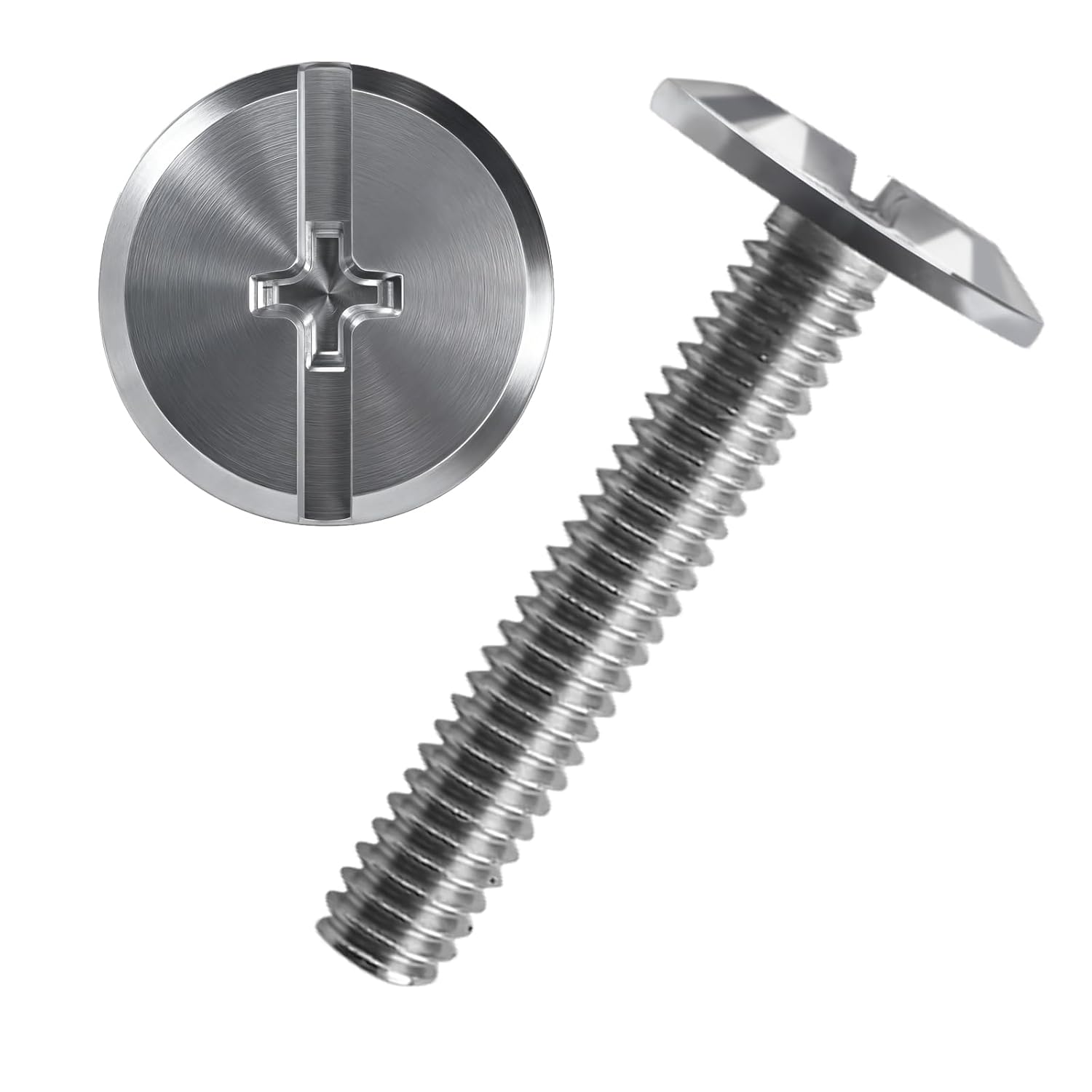 Combo Sidewalk Bolts, 304 Stainless Steel, Hurricane Hardware, 1/4" X 1-1/2", Rust-Resistant Durable Truss Head Shutter Screws for Hurricane Shutters Panel Machinery, 100-Pack