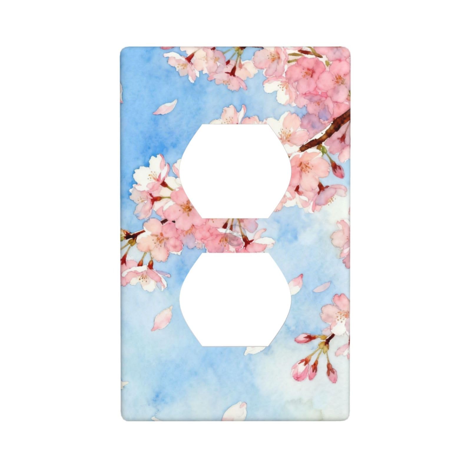 Spring Cherry Bloom Decorative Switch Plate Cover-Unbreakable Polycarbonate Wall Plate for Home Office, 1 Gang with Screws
