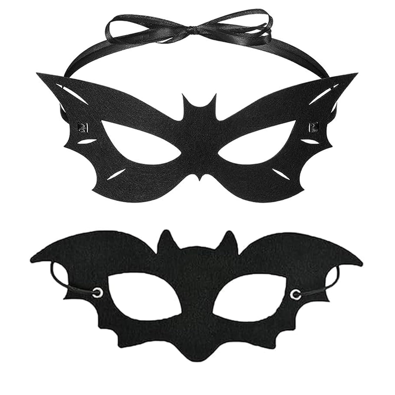 BaiDekun Pack of 2 Halloween Mask Bat Costume Women - Black Eye Masks in Gothic Vampire Style, Elegant Masquerade Accessories for Carnival, Cosplay & Party