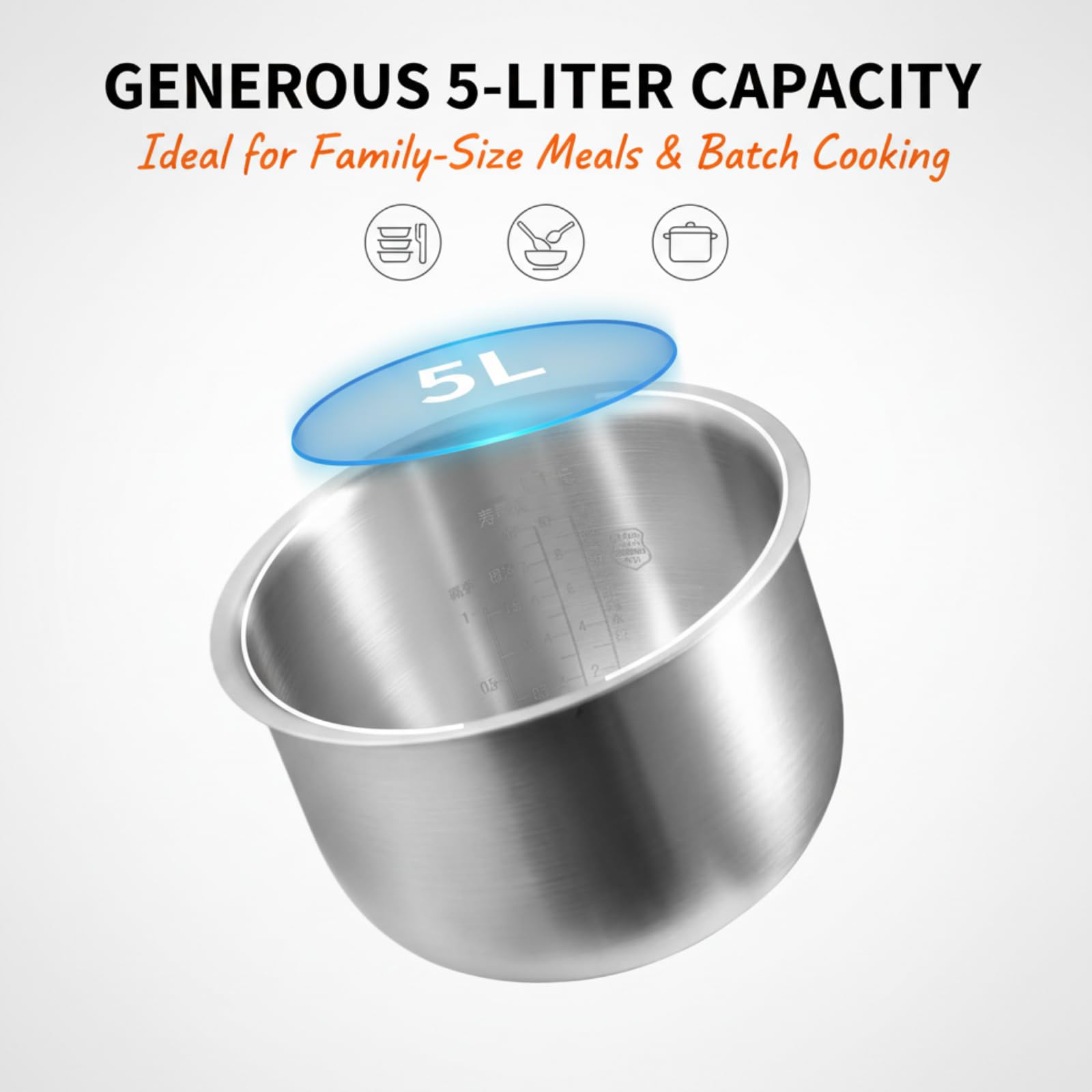 316 Stainless Steel 5L Inner Pot Compatible with Zojirushi NP