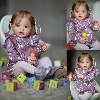 ROSHUAN Sweet Real Baby Dolls That Look Real 24 Inch Reborn Baby Dolls Girl Silicone Vinyl Realistic Toddler Dolls Soft Skin Toddler Reborn Dolls Life Size Dolls for Girls Xmas Gift