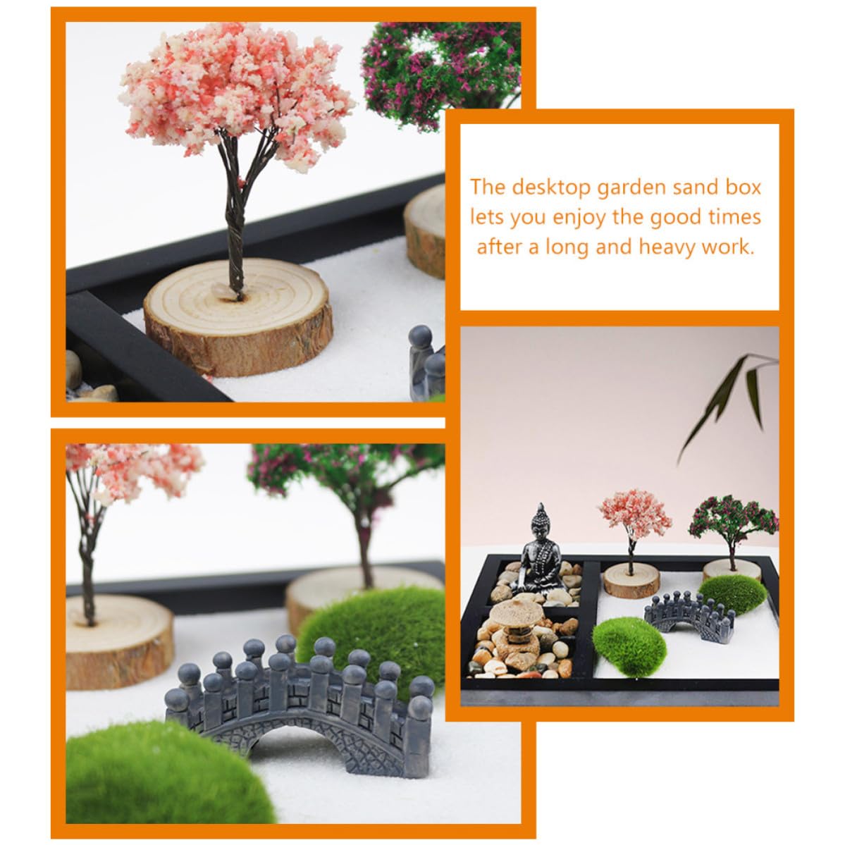 Adorno de Arenero de Jardín Zen, Mesa Oficina, Tablero Negro
