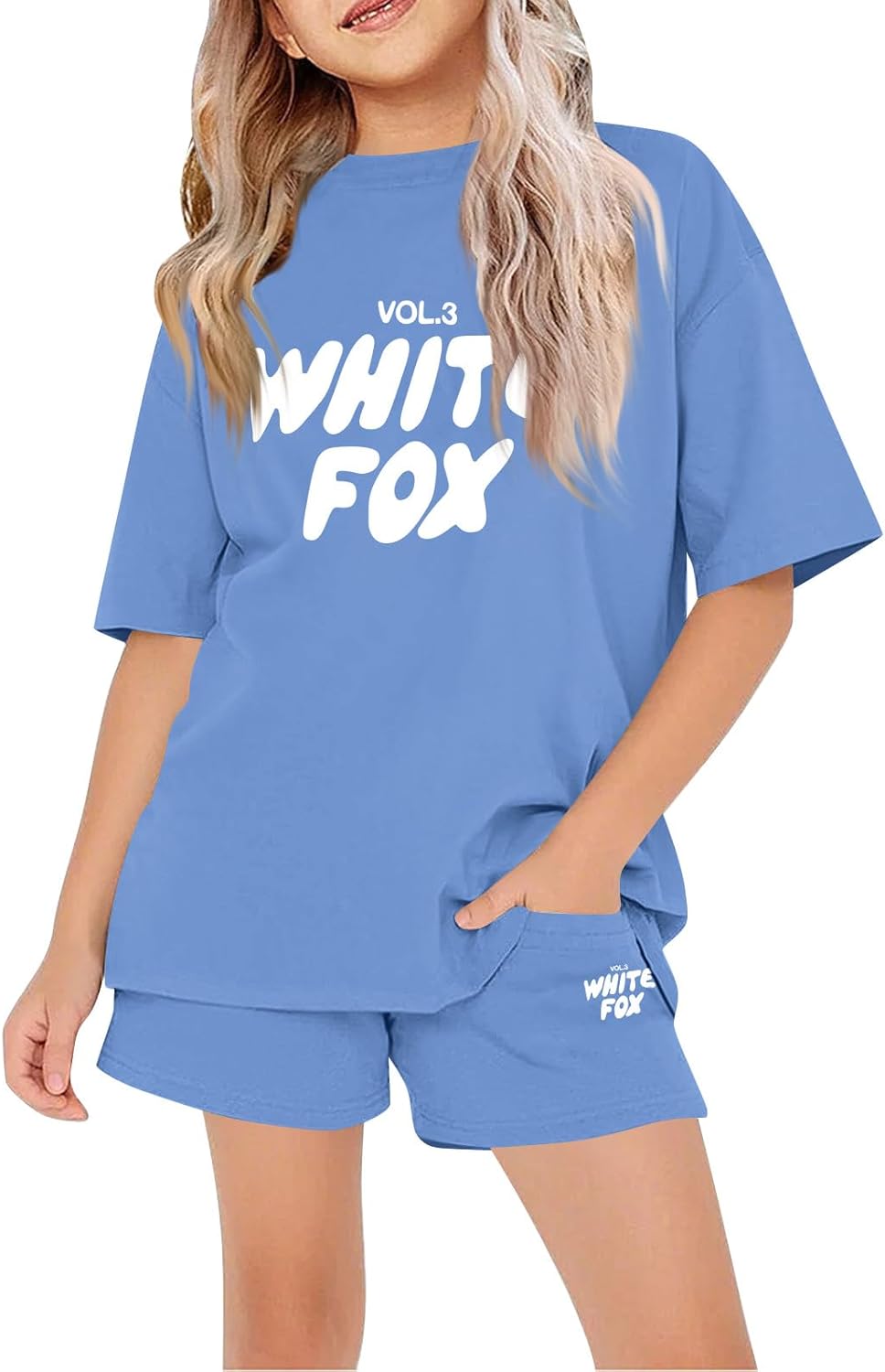 Kids Tracksuit Sets 2 Piece Girls Boys Summer Outfits Causal Oversized Loose T-shirt & Shorts, Short Sleeve Letter Print Pullover Sweatshirt and Sweatpants Jogger Plain Loungewear Gym Activewear