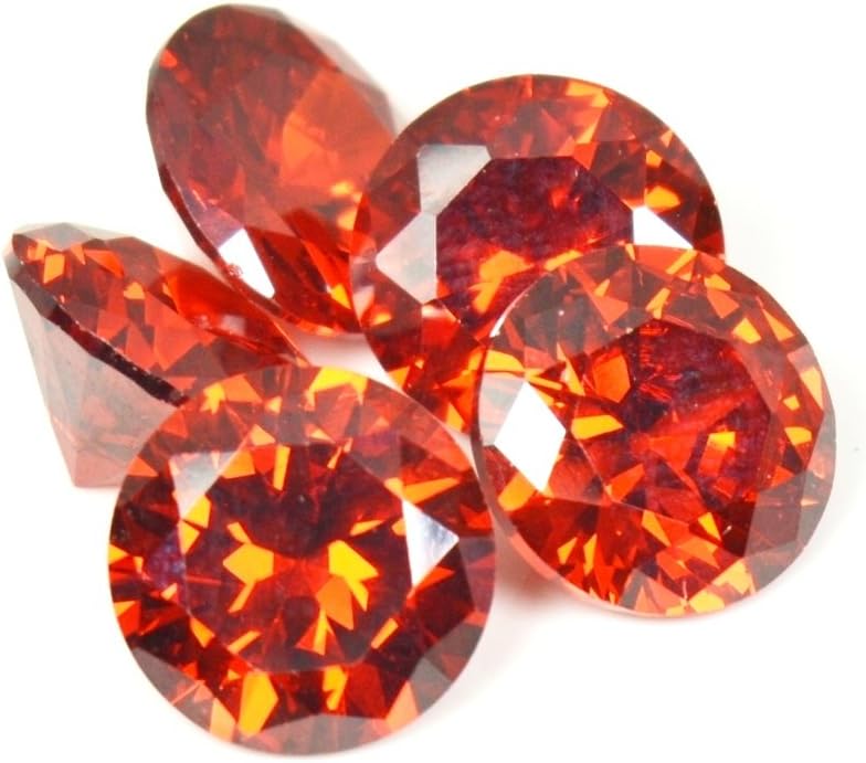 Red Cubic Zircon Total 25 Carat 5 Piece Lot for Jewelry Making Round Shape Loose Gemstone