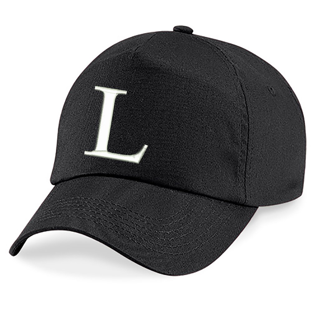 4Sold Boys L Children Schoo Caps Kids Hat Sport Alphabet A-Z Gir Adjustable Basebal Cap Black(Size: One Size)