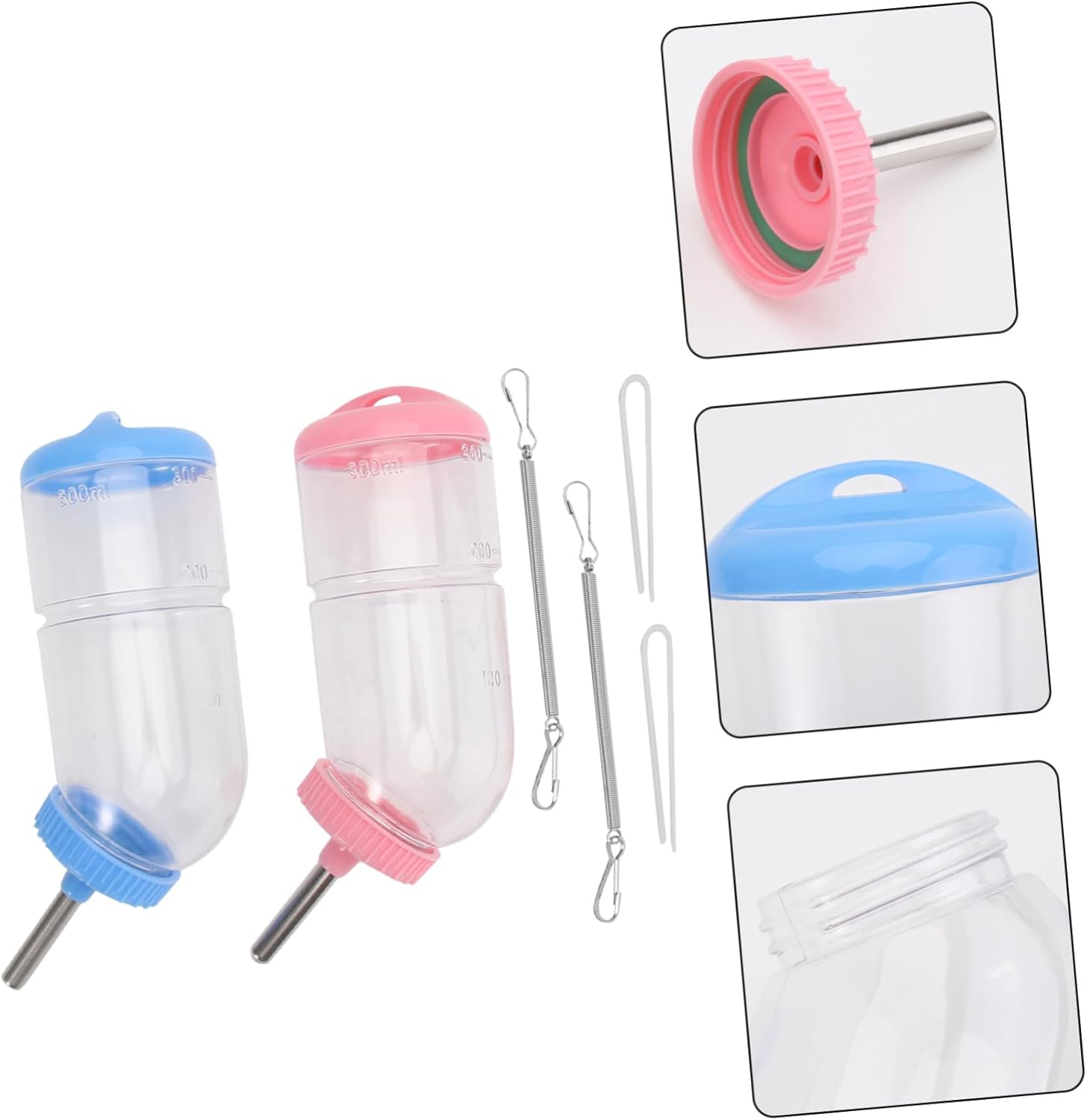 NOLITOY 6pcs Cute Pet Water Bottle Design Pet Feeder Drinking Fountain for Animals Odorless Leakproof Random Color