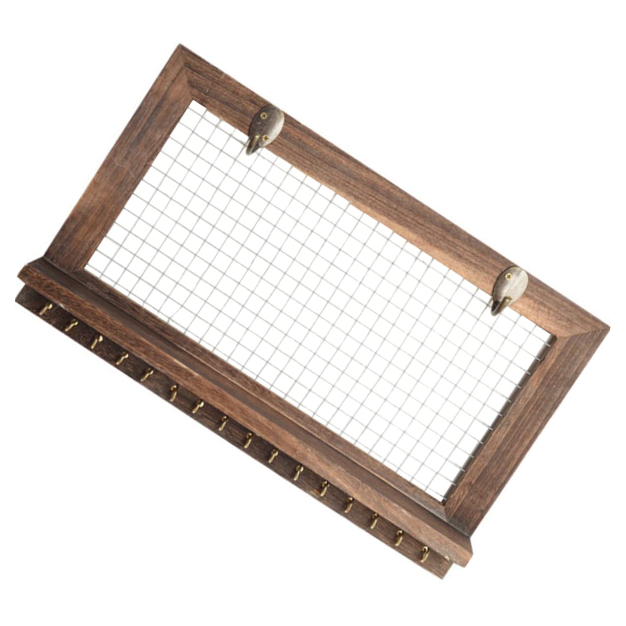 Estante para llaves en recibidor con ganchos organizadores de madera para colgar en la pared