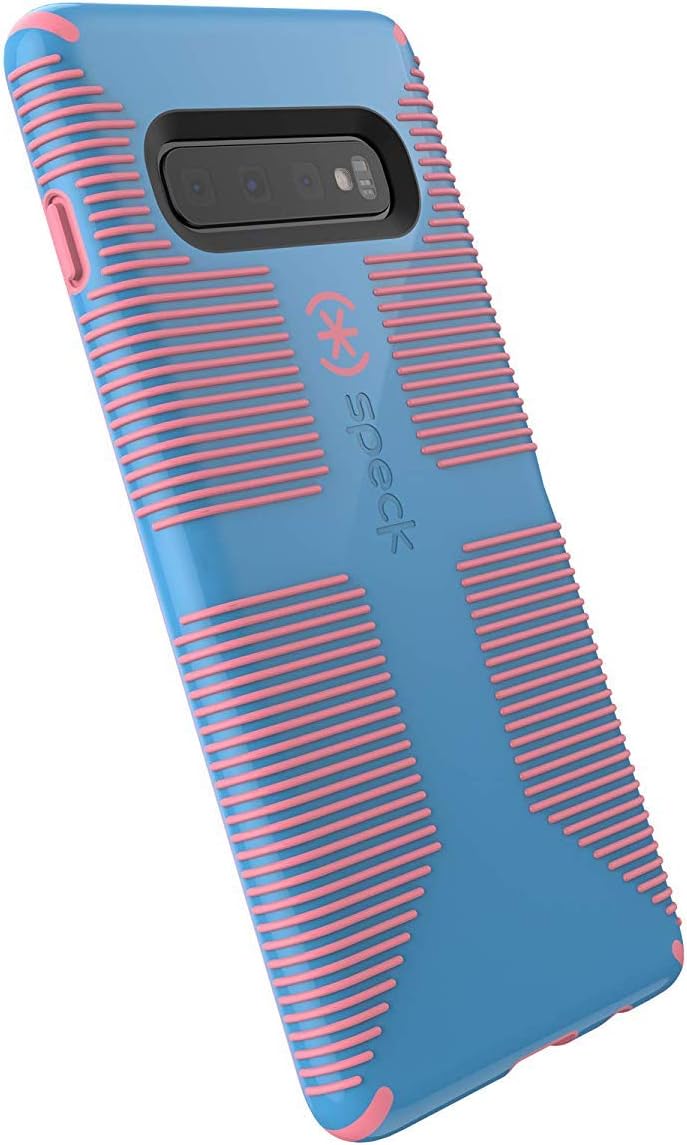 Speck Products CandyShell Grip Samsung Galaxy S10+ Case, Azure Blue/Melon Pink