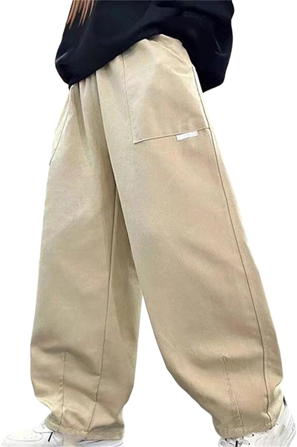 Girls Wide Straight Leg Track Pants Elastic Waist Casual Baggy Athletic Trousers Jogger Sweatpants 8 to 12 Years