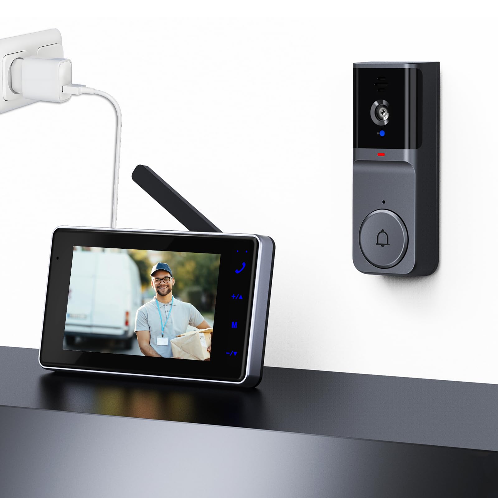 Videocitofono Senza Fili Winnes | Display 4.3 Pollici, Visione Notturna, IP65 | Audio Bidirezionale - Foto 2