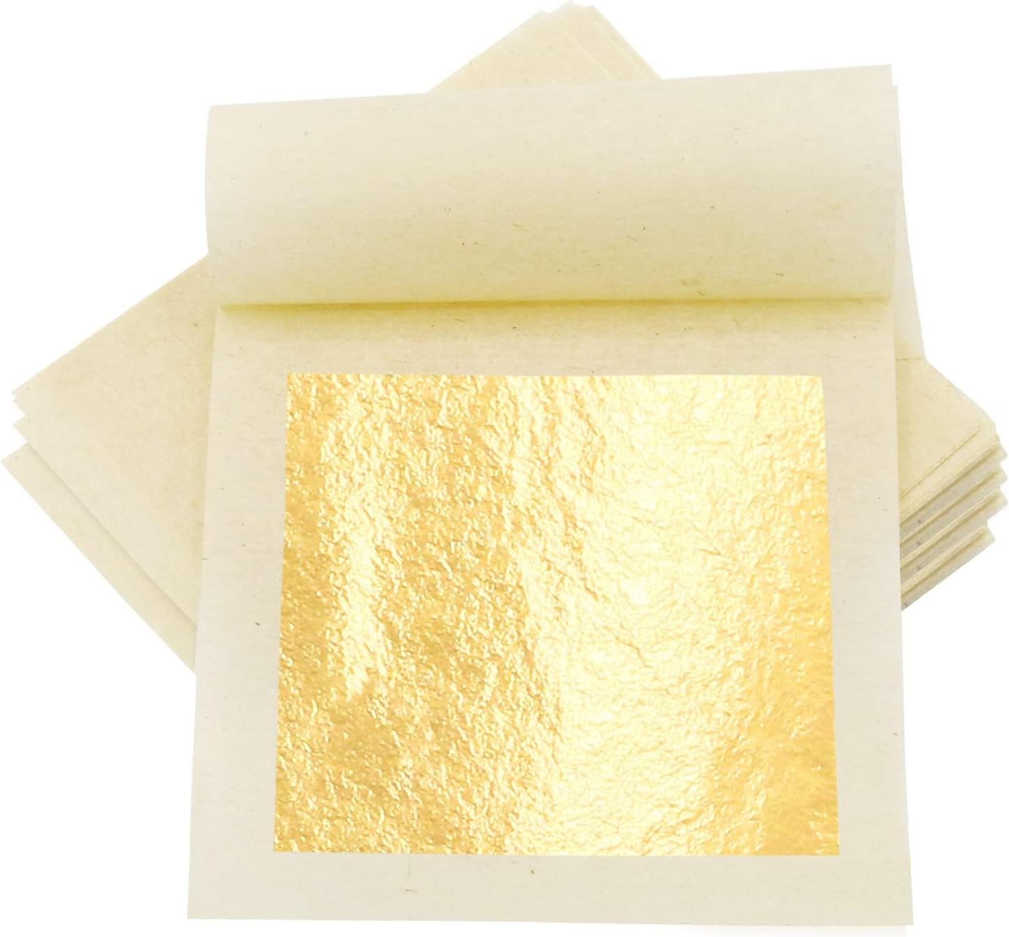 KINNO Edible Gold Leaf Sheets 30 Sheets 1.7" x 1.7" 24K Yellow Real Gold for Makeup, Spa, Crafts, Gilding, Art, Bakery Food and Drink Decorations- Cake, Dessert, Coffee or Wine