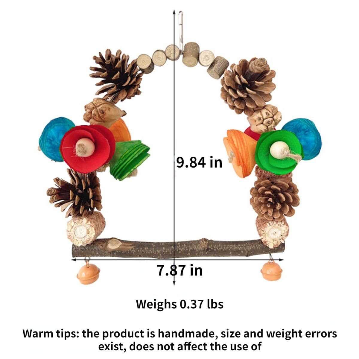 Bird Swing with Chewing Toys, Bird Cage Toy for Lovebirds Parrots Budgies Cage Bird Stand Swing Cage Decorations Toy Swing Toy for Parakeets Cockatiel Quaker Conure