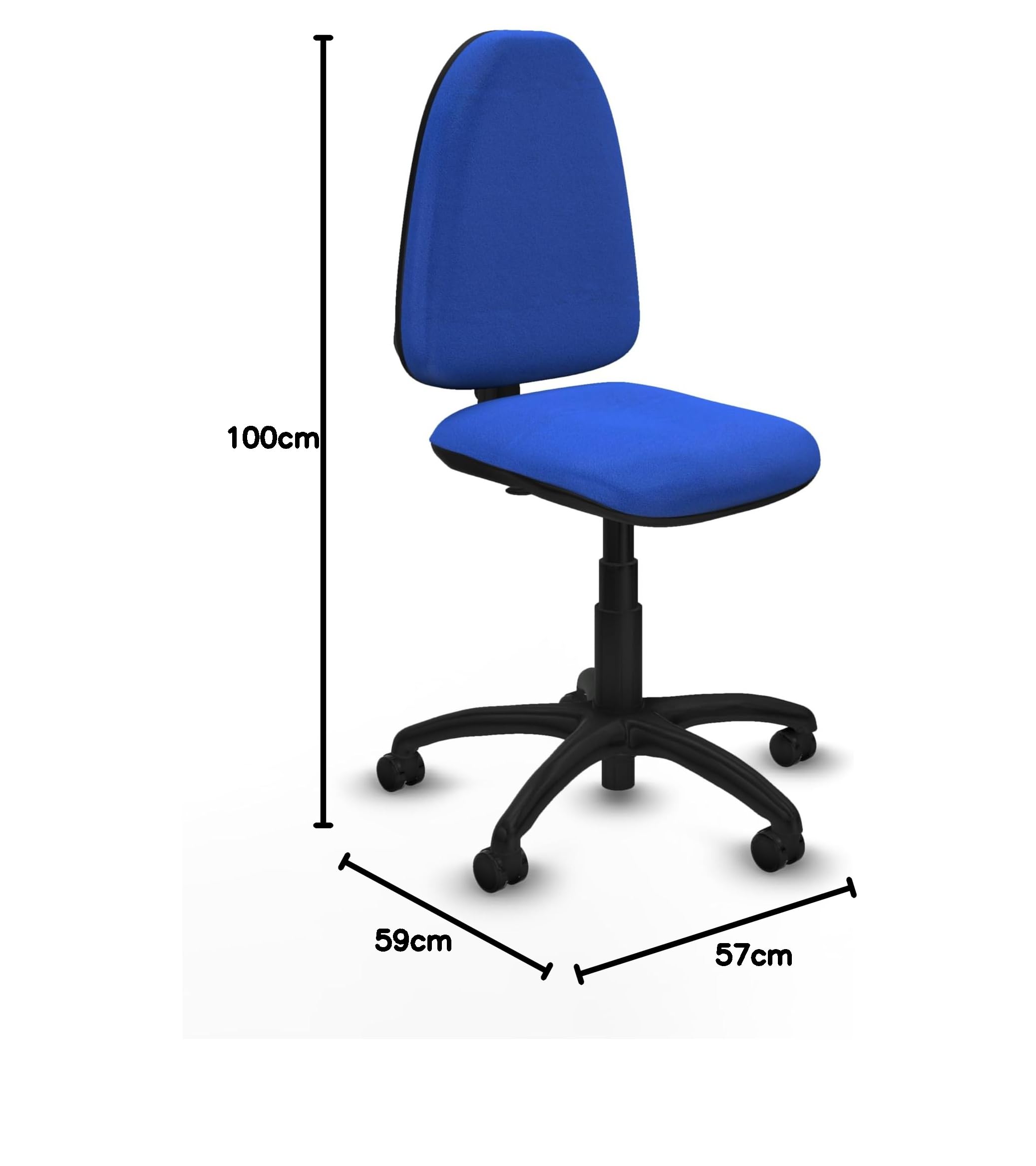 Piqueras y Crespo Chaise de télétravail conforme à la norme Aýna avec dossier réglable en hauteur, gaz chaise de bureau, rehausseur pieds bureau