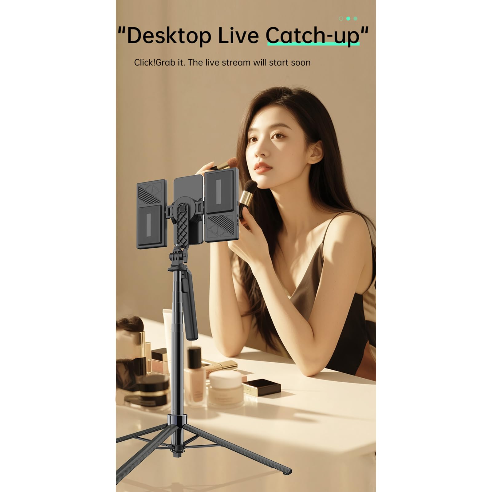 Tangxi Treppiede Magnetico per Selfie Stick da 1,7 M con Doppia Luce di Riempimento per Telefono