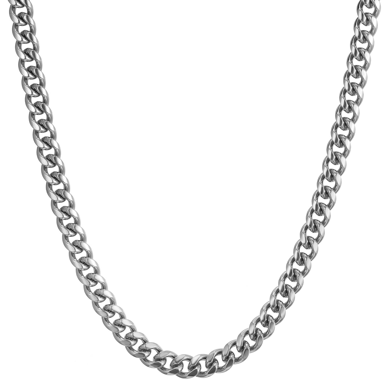 RWQIAN Kette Herren Panzerkette 3mm-9mm Breit Männer Edelstahl Silber/Gold/Schwarz Panzerkette Halskette Gliederkette 14K Gold Vergoldet Klassische Link Chain Länge 45-65cm Geschenk für Damen Männer