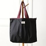 Foldable Tote Bag Pull the rope Closure – Collapsible Packable Reusable Large Grocery Shopping Bags with Handles and Strap