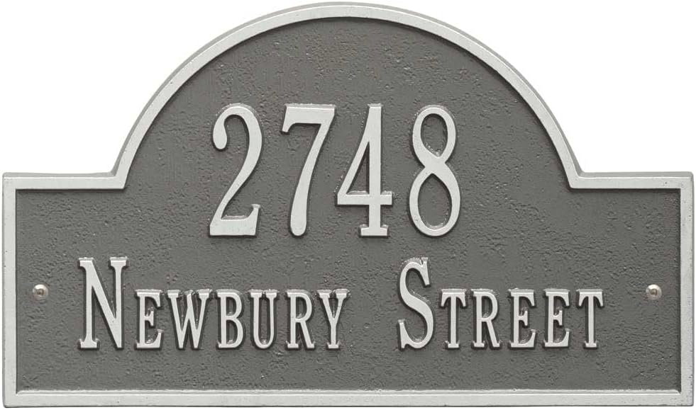 Comfort House Personalized Cast Metal Address Plaque - Large Arch Custom House Number Sign - MADE IN USA - Displays your address and street name # 63159F1