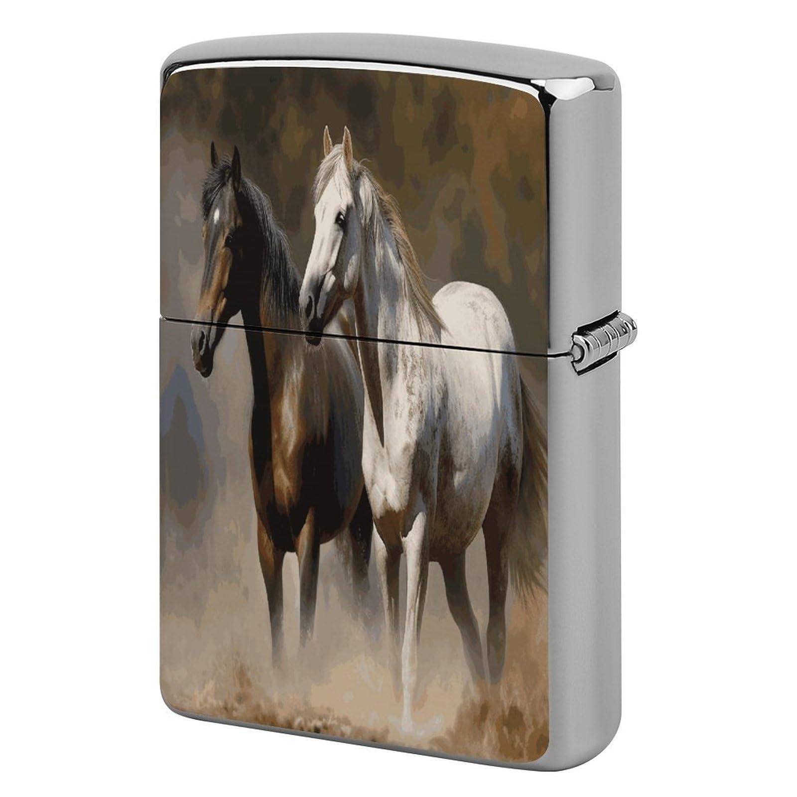 Btcowzrv Style Horses Animals2 Metal Lighter Case Sleeve Cover Holder