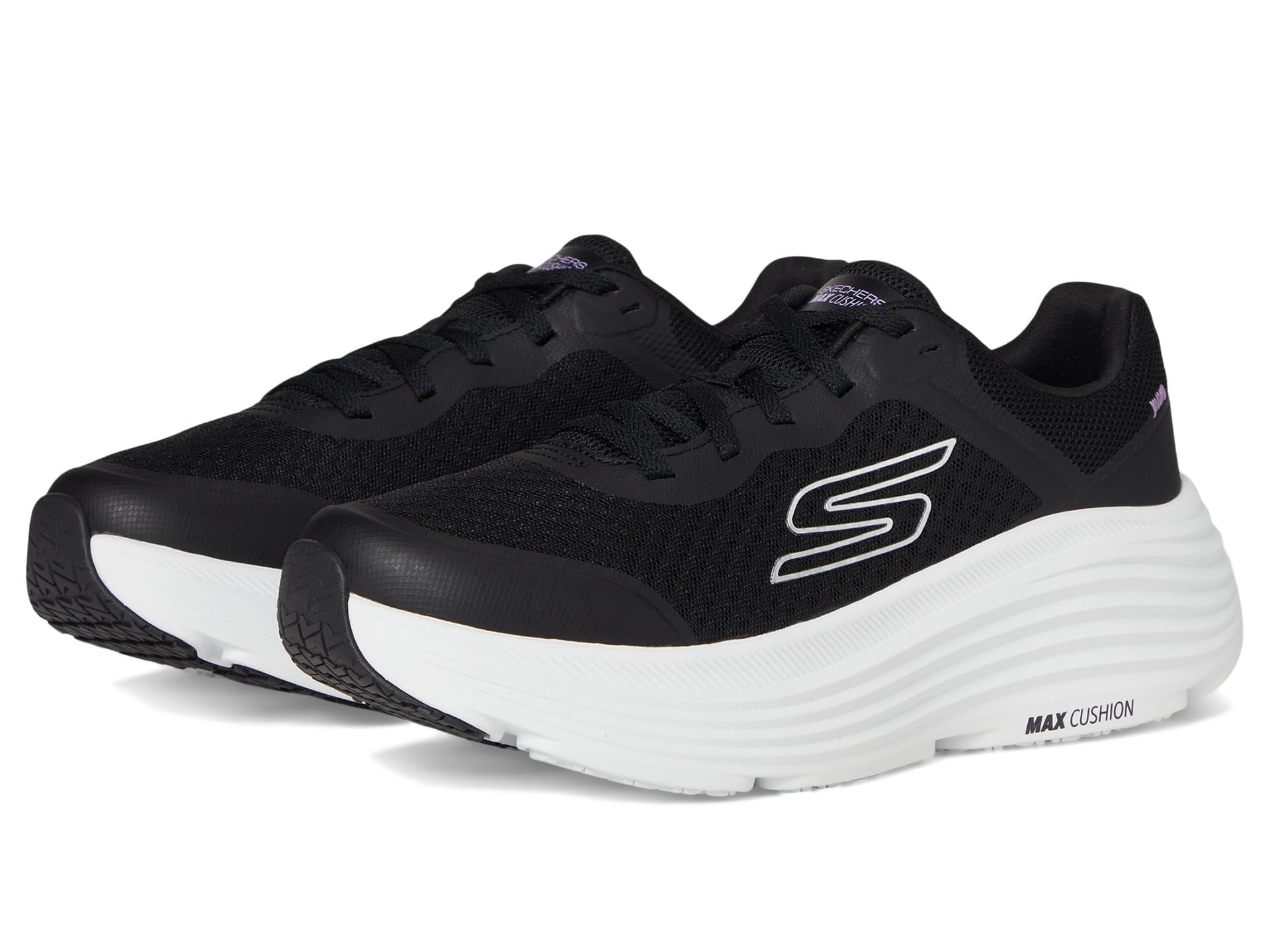SkechersWomen's Max Cushioning Endeavour Canova Sneaker, Black/White, 2 UK