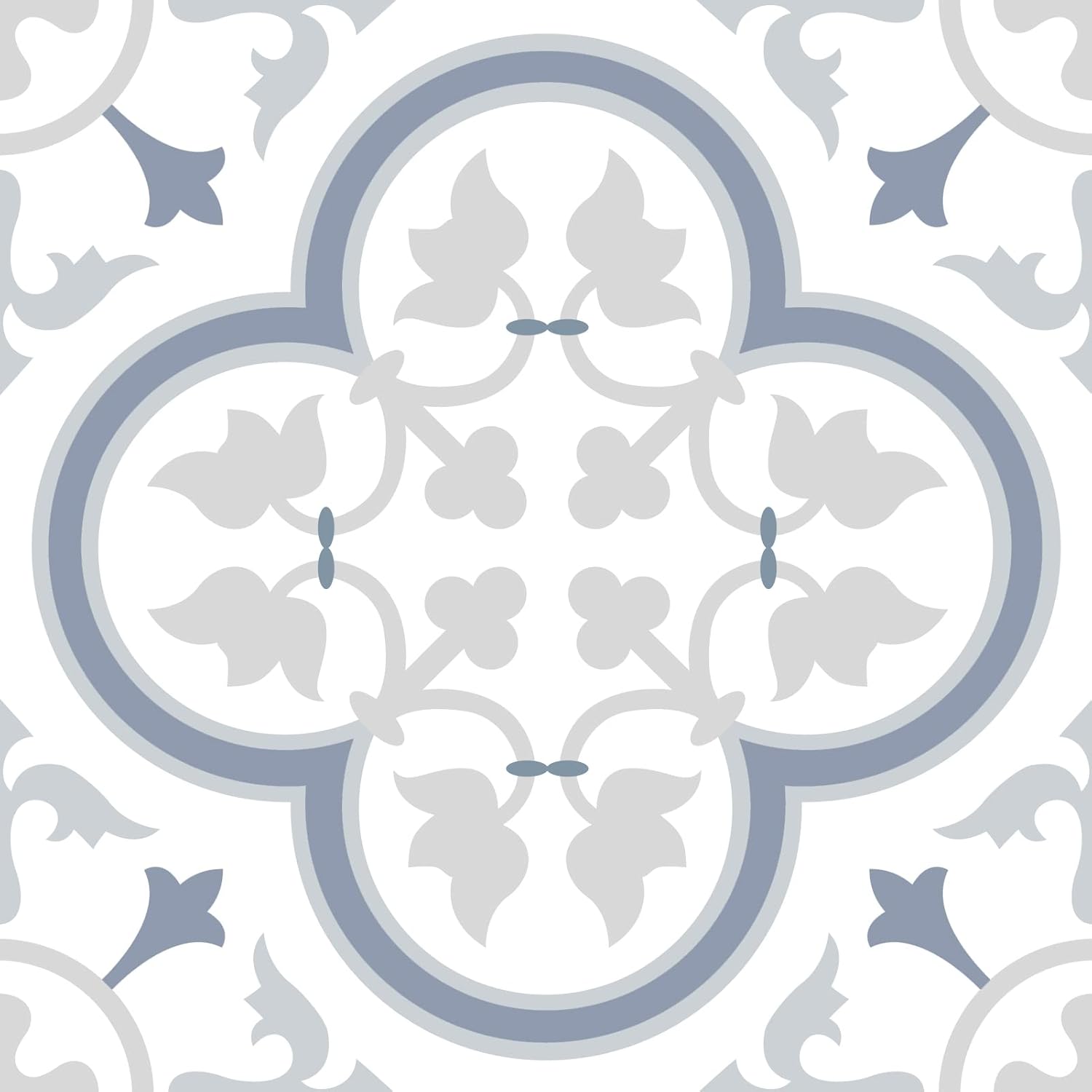 Blue & White Collection Peel and Stick Tile Stickers 12 PCS Set Backsplash Tile