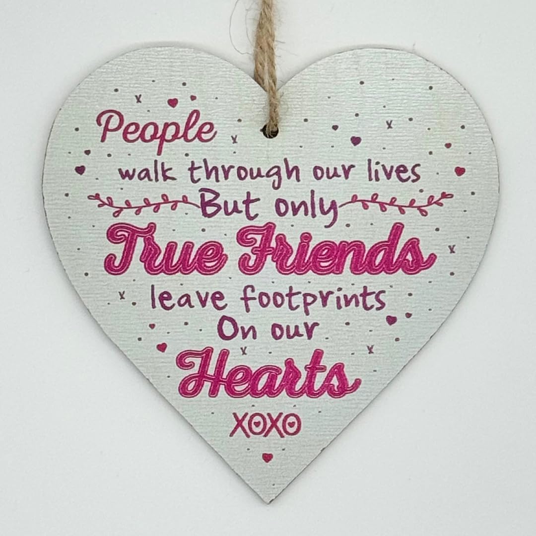 Second Ave True Friends Leave Footprints Hanging Heart Home Friend Friendship Sign Plaque