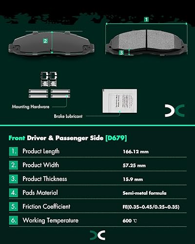 Miniatura 161 de SCITOO D1629 Ceramic Brake Pads Sets Front Fit For Dodge For Durango,For Jeep Grand Cherokee,For Mercedes-Benz