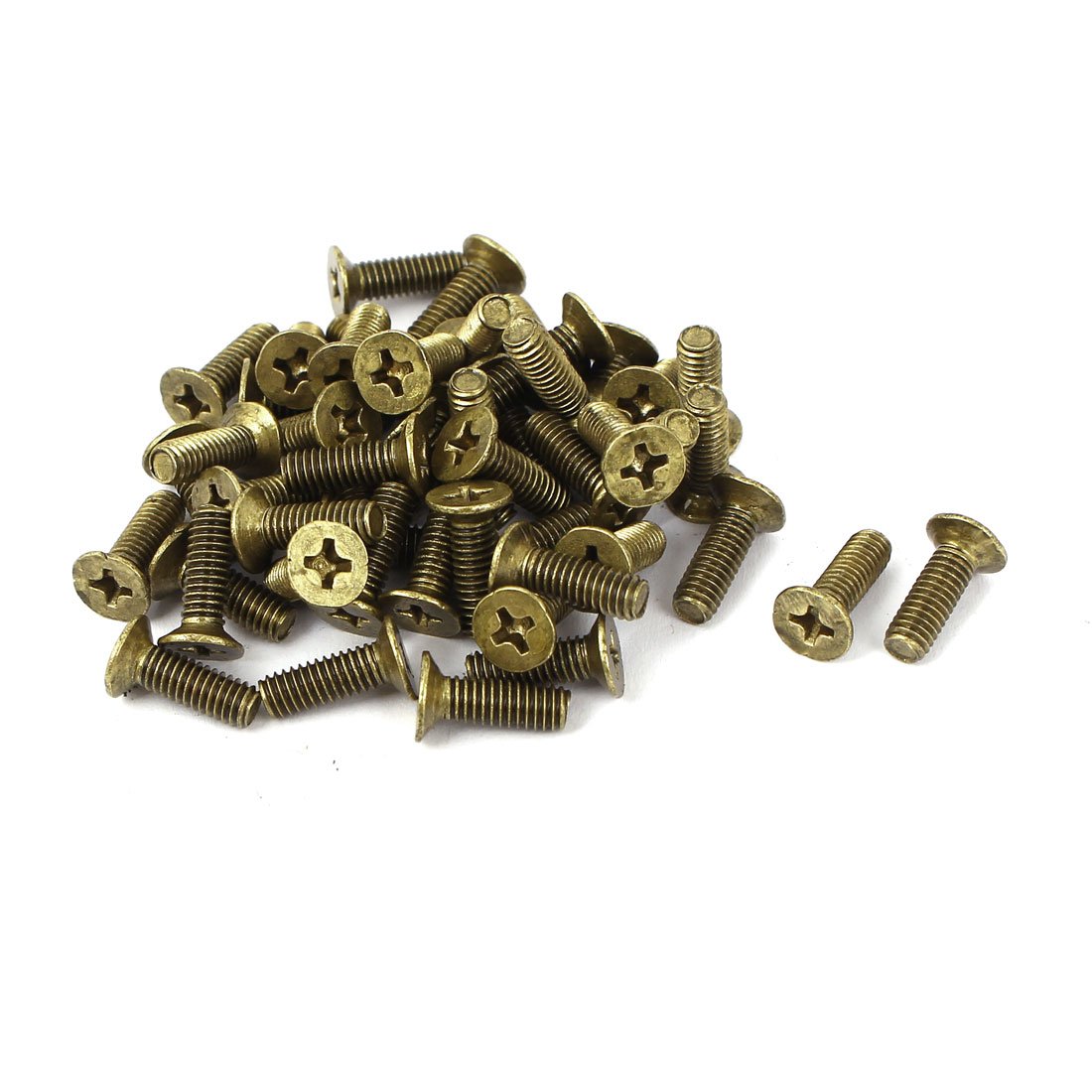 Uxcell Sourcingmap M4 X 12Mm Brass Fastening Phillips Countersunk Screws Gb819 50 Pcs