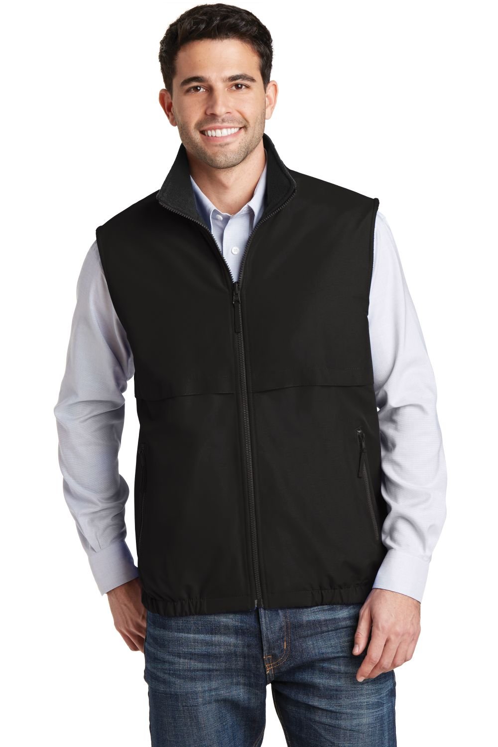 Port Authority Mens Reversible Charger Vest (J7490) -TRUE BLACK -L