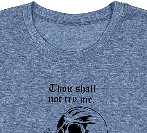 Graphic Tees For Women Vintage Trendy Funny Holiday Weekend Casual Loose Fitting Teen Girls Shirts Tops-M (Ink Blue) #TOP5