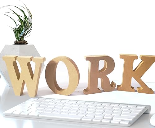 Miniatura 3 de AOCEAN Letras de madera diseñables de 8 pulgadas, letras de madera sin terminar para decoración de pared, letras decorativas de pie, rebanadas,