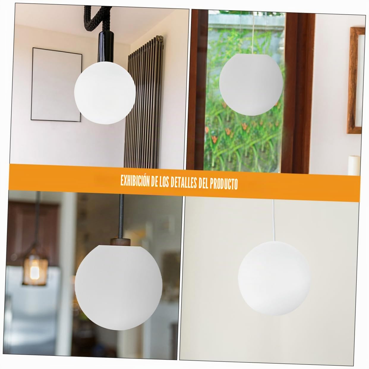Gadpiparty Tulipa Lámpara Techo de Vidrio Opalino, Pantalla de Globo Redonda Lechosa, Fácil Instalación y Limpieza, para Comedor y Dormitorio