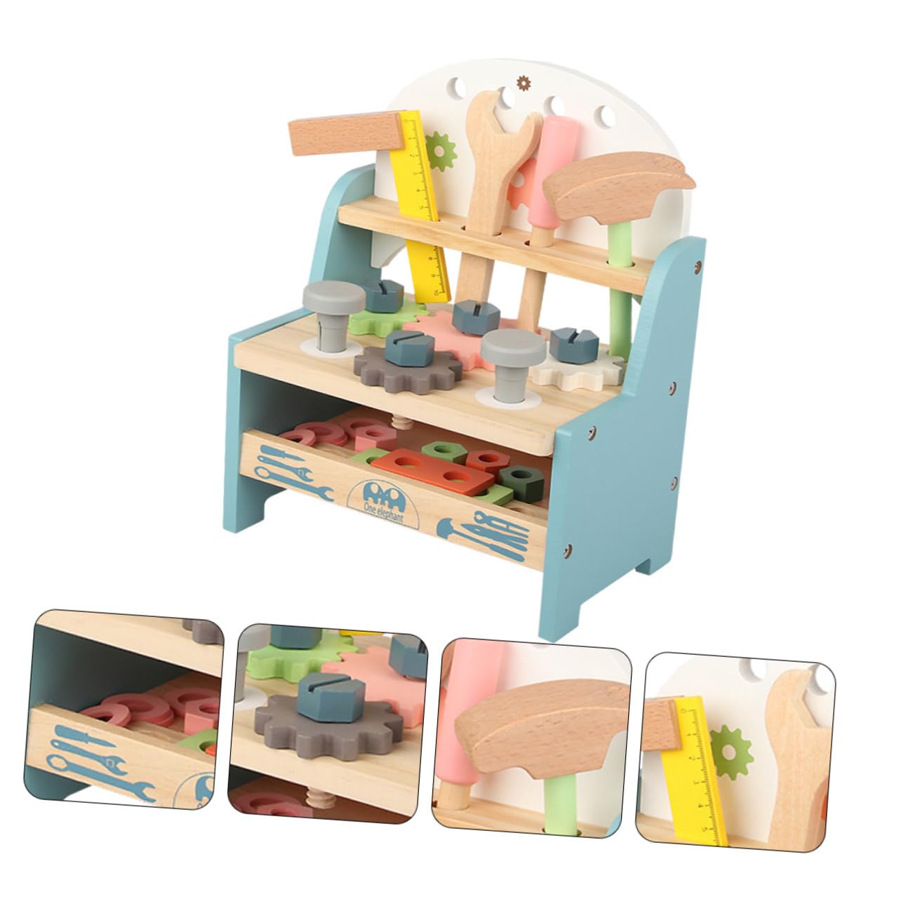 Juego de Tuercas y Tornillos de Montaje Educativo de Madera
