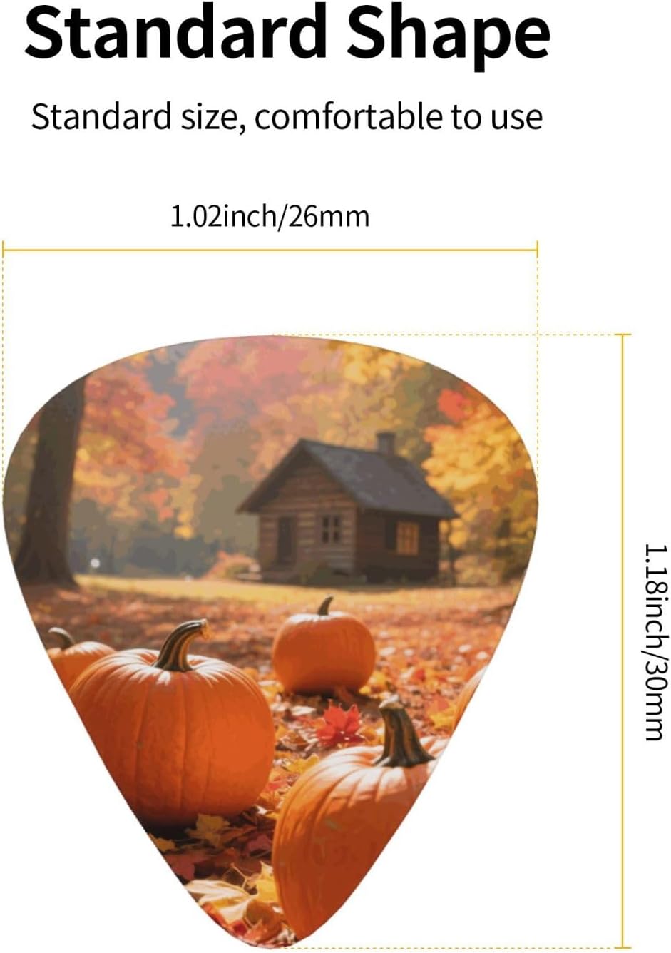 Pumpkin Leaf print Guitar Picks With Storage Box Resistant Guitar Pick 12 Pack Guitar Accessories for Electric Guitar Ukulele Bass Personalized Gifts image 5