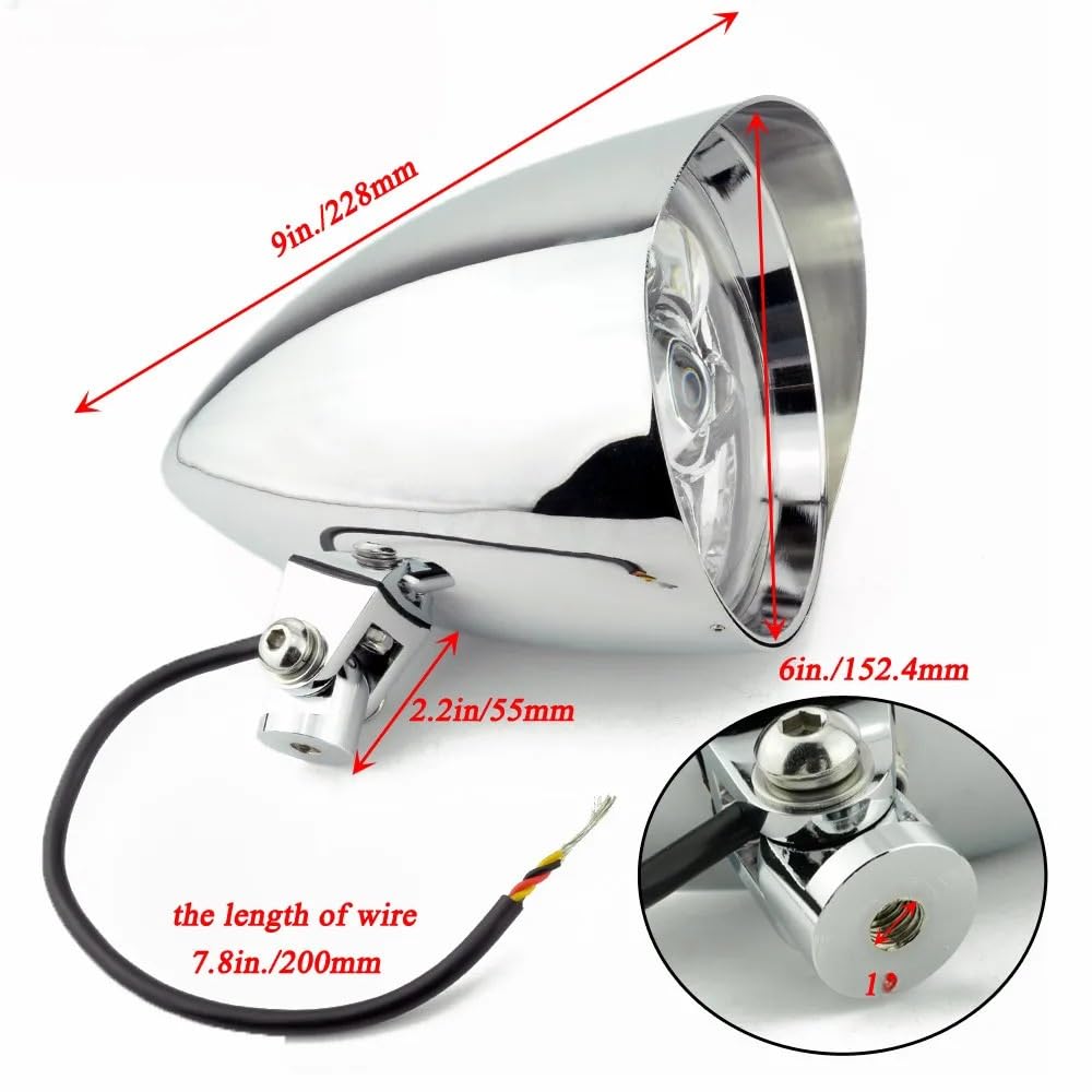 Motocykl Head Light Pasuje do Harley Sportster Softail Dyna Bobber Chopper motocykl Billet aluminium 5.75 "wizjer reflektor LED Dirt Bike przednie światła(Gloss Black LED)