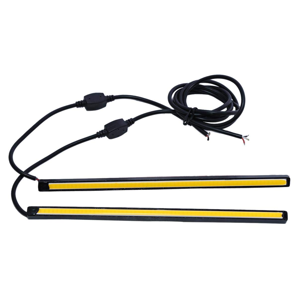 2x LED Daytime Running Flashing Light for Car, Yellow