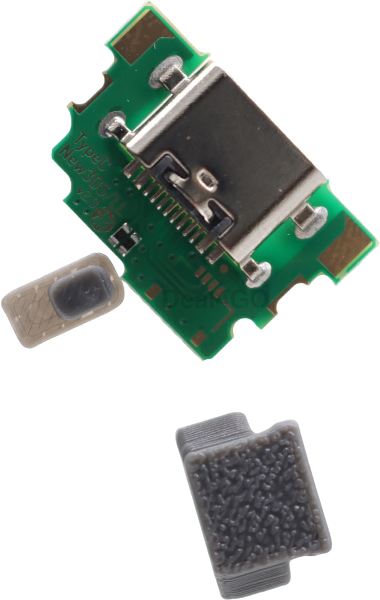 Deal4GO USB-C Charging Port Mod DC Power Connector replacement for NEW 3DS XL, NEW 3DS LL console (2015) - Gray