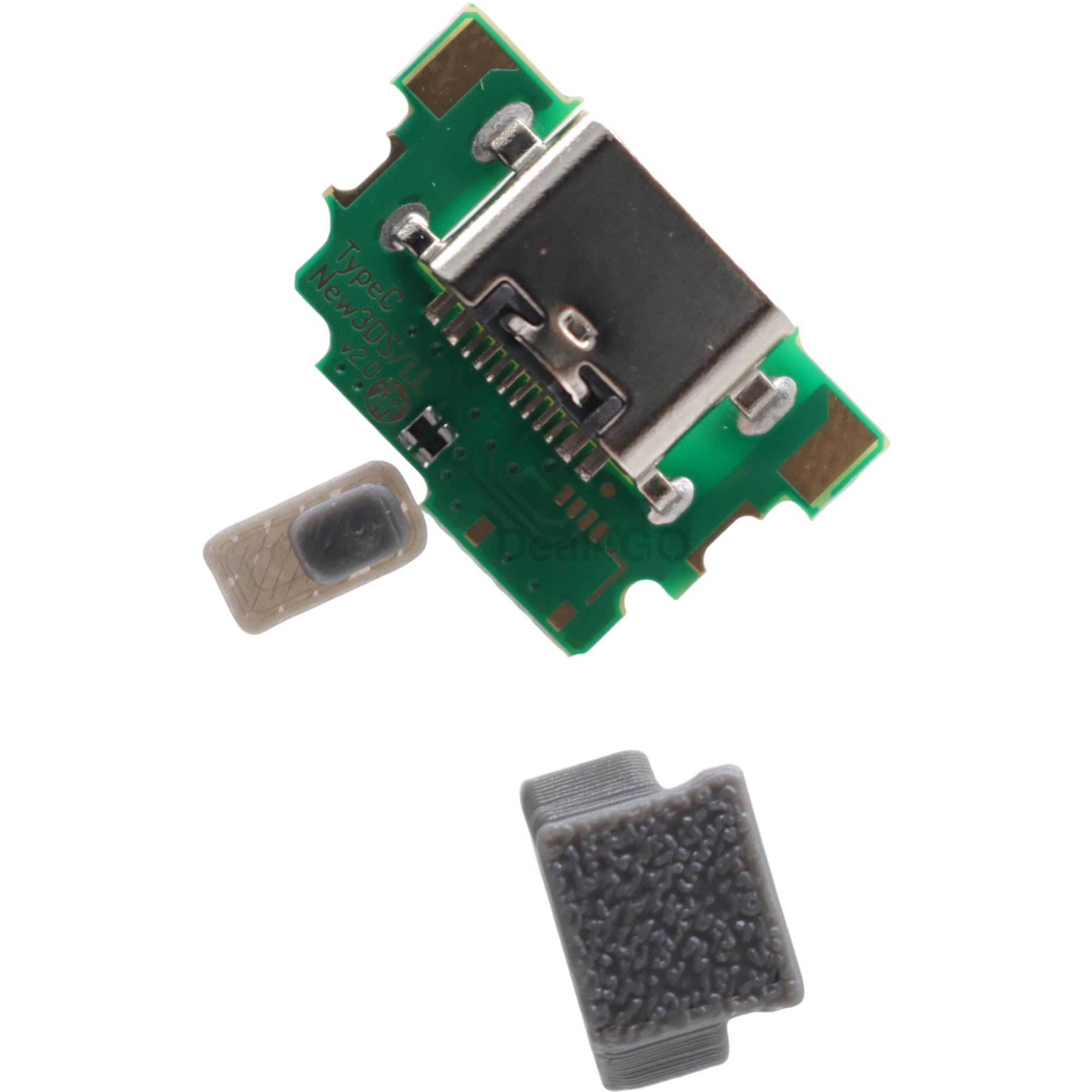 Deal4GO USB-C Charging Port Mod DC Power Connector replacement for NEW 3DS XL, NEW 3DS LL console (2015) - Gray