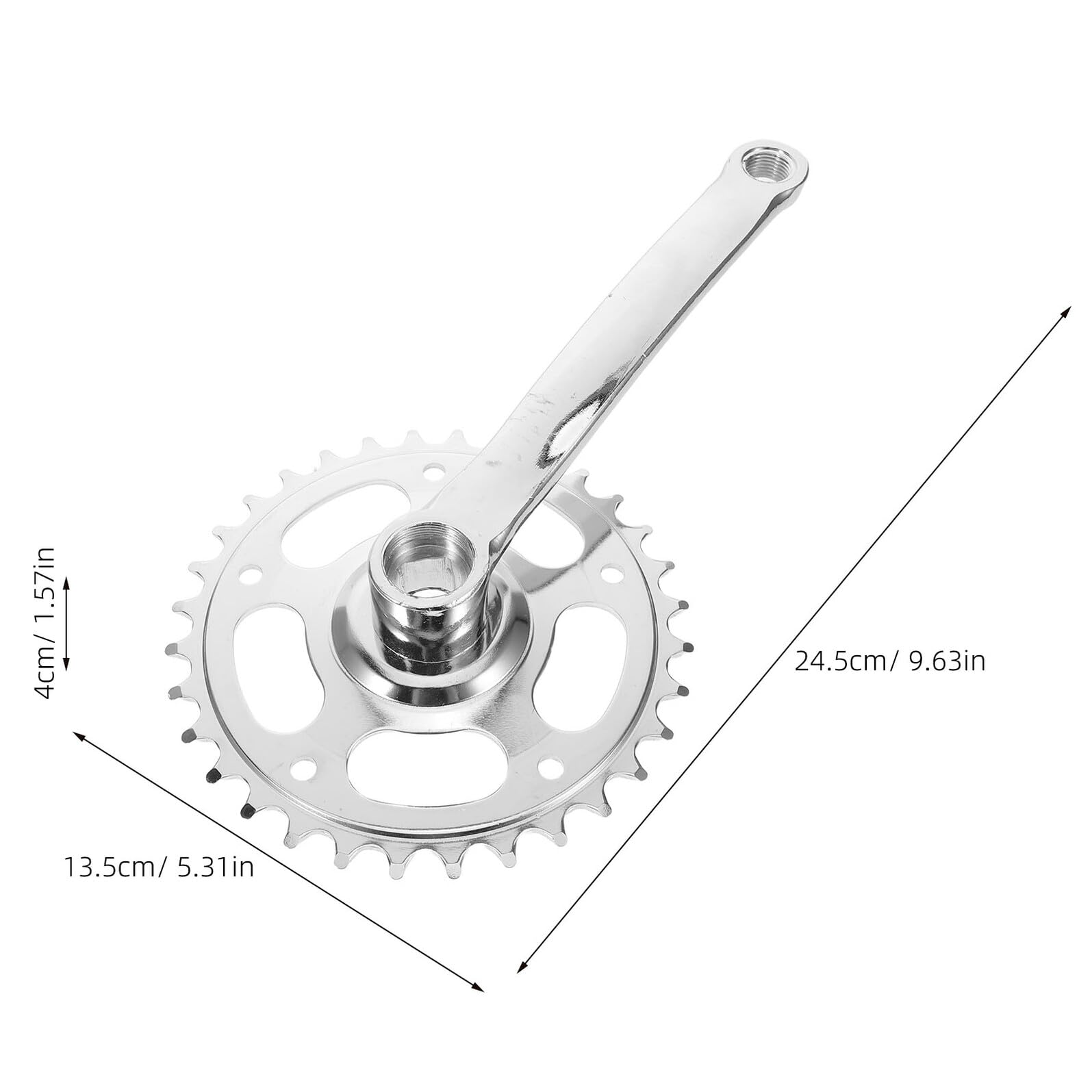 Cabilock Set 2 Pedivelle Guarnitura Mountain Bike 32 Denti con Cono Quadrato Corona Singola Rotonda per Bici Pieghevole Corsa Ricambio Guarnitura Stabile per Ciclisti e Sostituzione