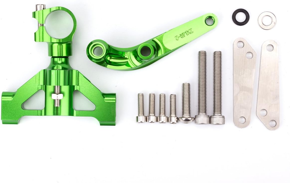 PROCNC Motorcycle Stabilizer Steering Damper Mounting Kit Bracket Support Safety Control Fit for Kawasaki Ninja ZX14R ZZR1400 2006-2020 (Green)