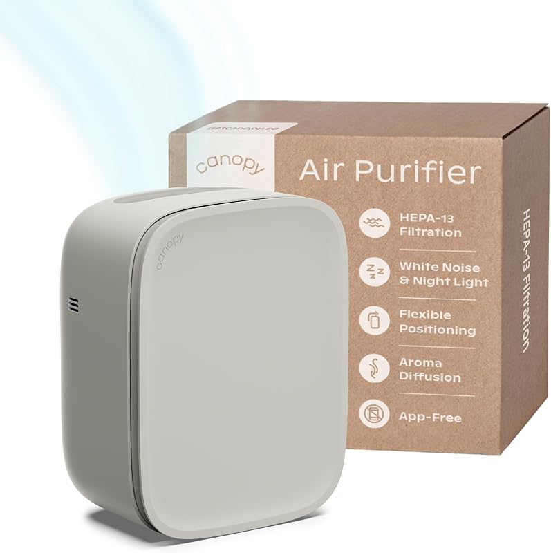 Purificador de aire de cabecera, HEPA-13, atrapa polvo y polen, ruido blanco