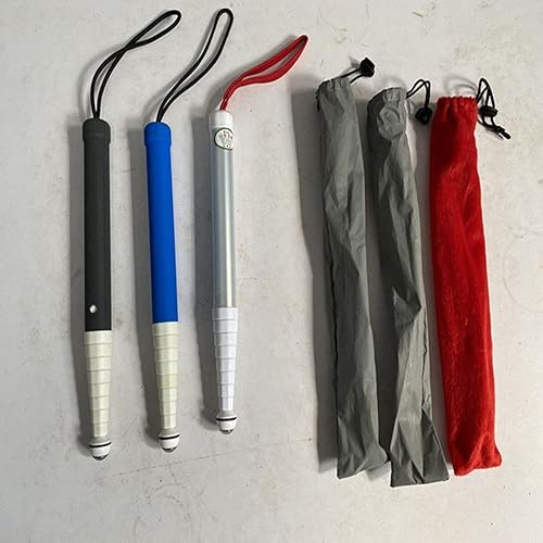 Miniatura 4 de Bastón telescópico para caminar – Bastón plegable de aluminio de 7,8,9 secciones para ciegos o discapacitados visuales, con película reflectante de