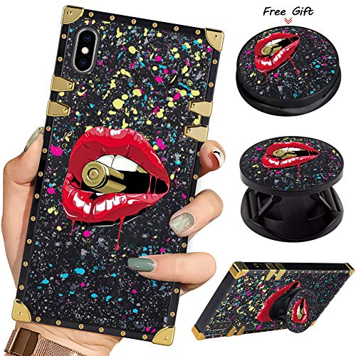 Luxury Square Phone Case iPhone Xs Max Retro Elegant Soft TPU Design Cover